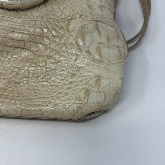 Brahmin cream Duxbury satchel bag embossed leather - Picture 5 of 16